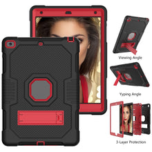 For iPad 10.2 2021 Contrast Color Robot Shockproof Silicone + PC Tablet Case(Black Red)