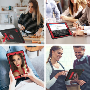 For iPad 10.2 2021 Contrast Color Robot Shockproof Silicone + PC Tablet Case(Black Red)