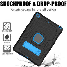 For iPad 10.2 2021 Contrast Color Robot Shockproof Silicone + PC Tablet Case(Black Blue)