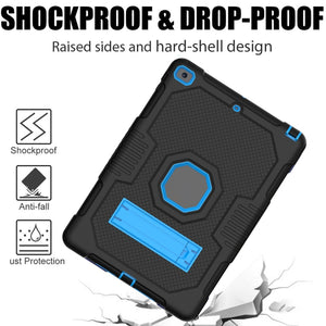 For iPad 10.2 2021 Contrast Color Robot Shockproof Silicone + PC Tablet Case(Black Blue)