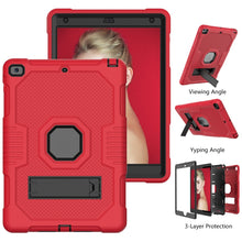 For iPad 10.2 2021 Contrast Color Robot Shockproof Silicone + PC Tablet Case(Red Black)