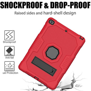 For iPad 10.2 2021 Contrast Color Robot Shockproof Silicone + PC Tablet Case(Red Black)