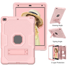 For iPad 10.2 2021 Contrast Color Robot Shockproof Silicone + PC Tablet Case(Rose Gold)