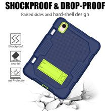 For iPad mini 6 Contrast Color Robot Shockproof Silicone + PC Tablet Case(Navy Blue Yellow Green)