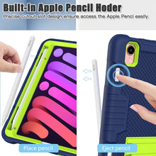 For iPad mini 6 Contrast Color Robot Shockproof Silicone + PC Tablet Case(Navy Blue Yellow Green)