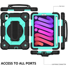 For iPad mini 6 Contrast Color Robot Silicone + PC Tablet Case(Black+Mint)