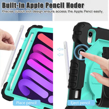 For iPad mini 6 Contrast Color Robot Silicone + PC Tablet Case(Black+Mint)