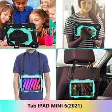 For iPad mini 6 Contrast Color Robot Silicone + PC Tablet Case(Black+Mint)