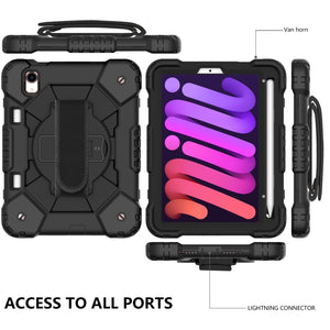 For iPad mini 6 Contrast Color Robot Silicone + PC Tablet Case(Black)