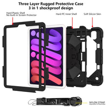 For iPad mini 6 Contrast Color Robot Silicone + PC Tablet Case(Black)