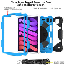 For iPad mini 6 Contrast Color Robot Silicone + PC Tablet Case(Black+Blue)