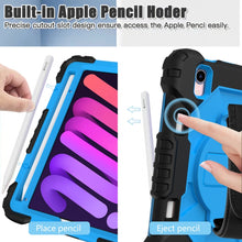 For iPad mini 6 Contrast Color Robot Silicone + PC Tablet Case(Black+Blue)