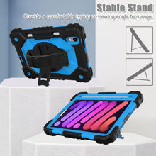 For iPad mini 6 Contrast Color Robot Silicone + PC Tablet Case(Black+Blue)