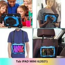 For iPad mini 6 Contrast Color Robot Silicone + PC Tablet Case(Black+Blue)