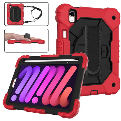 For iPad mini 6 Contrast Color Robot Silicone + PC Tablet Case(Red+Black)