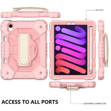 For iPad mini 6 Contrast Color Robot Silicone + PC Tablet Case(Rose Gold)