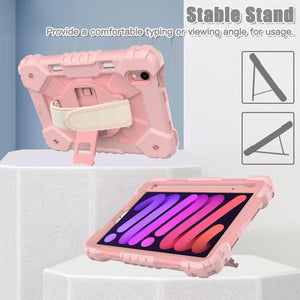 For iPad mini 6 Contrast Color Robot Silicone + PC Tablet Case(Rose Gold)