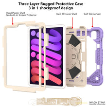 For iPad mini 6 Contrast Color Robot Silicone + PC Tablet Case(Purple+Beige)