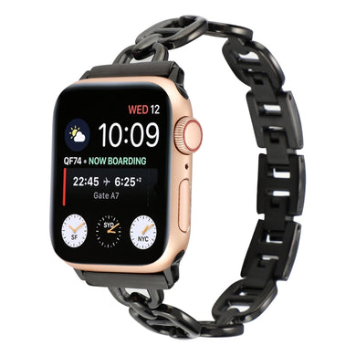 Steel Watch Band For Apple Watch Ultra 49mm / Series 8&7 45mm / SE 2&6&SE&5&4 44mm / 3&2&1 42mm(Black)