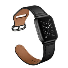 Genuine Leather Watch Band For Apple Watch Ultra 49mm / Series 8&7 45mm / SE 2&6&SE&5&4 44mm / 3&2&1 42mm(Black)