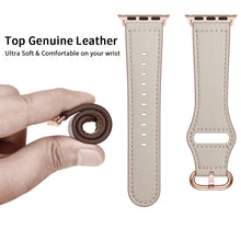 Genuine Leather Watch Band For Apple Watch Ultra 49mm / Series 8&7 45mm / SE 2&6&SE&5&4 44mm / 3&2&1 42mm(Beige)