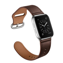 Genuine Leather Watch Band For Apple Watch Ultra 49mm / Series 8&7 45mm / SE 2&6&SE&5&4 44mm / 3&2&1 42mm(Dark Brown Needle Texture)