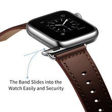 Genuine Leather Watch Band For Apple Watch Ultra 49mm / Series 8&7 45mm / SE 2&6&SE&5&4 44mm / 3&2&1 42mm(Dark Brown Needle Texture)