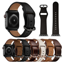 Genuine Leather Watch Band For Apple Watch Ultra 49mm / Series 8&7 45mm / SE 2&6&SE&5&4 44mm / 3&2&1 42mm(Dark Brown Crazy Horse Texture)