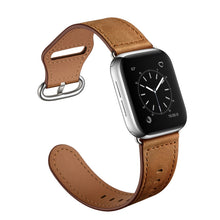 Genuine Leather Watch Band For Apple Watch Series 8&7 41mm / SE 2&6&SE&5&4 40mm / 3&2&1 38mm(Red Brown Crazy Horse Texture)