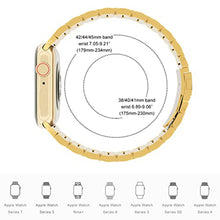 5-bead Stainless Steel Watch Band For Apple Watch Series 8&7 41mm / SE 2&6&SE&5&4 40mm / 3&2&1 38mm(Gold)