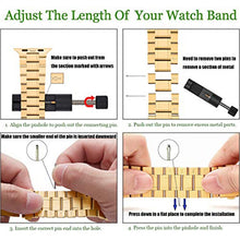 5-bead Stainless Steel Watch Band For Apple Watch Series 8&7 41mm / SE 2&6&SE&5&4 40mm / 3&2&1 38mm(Gold)