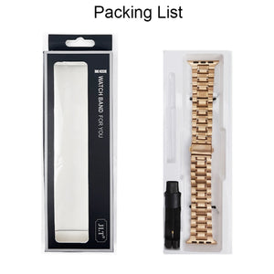 5-bead Stainless Steel Watch Band For Apple Watch Series 8&7 41mm / SE 2&6&SE&5&4 40mm / 3&2&1 38mm(Rose Gold)