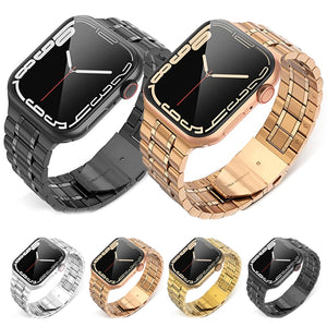 5-bead Stainless Steel Watch Band For Apple Watch Series 8&7 41mm / SE 2&6&SE&5&4 40mm / 3&2&1 38mm(Silver)