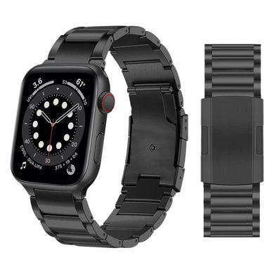 Titanium Alloy Watch Band For Apple Watch Ultra 49mm / Series 8&7 45mm / SE 2&6&SE&5&4 44mm / 3&2&1 42mm(Black)