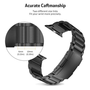 Titanium Alloy Watch Band For Apple Watch Ultra 49mm / Series 8&7 45mm / SE 2&6&SE&5&4 44mm / 3&2&1 42mm(Black)