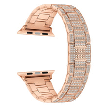 Diamond Metal Watch Band For Apple Watch Ultra 49mm / Series 8&7 45mm / SE 2&6&SE&5&4 44mm / 3&2&1 42mm(Rose Gold)