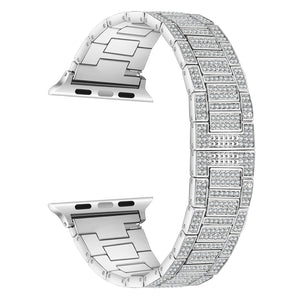 Diamond Metal Watch Band For Apple Watch Ultra 49mm / Series 8&7 45mm / SE 2&6&SE&5&4 44mm / 3&2&1 42mm(Silver)