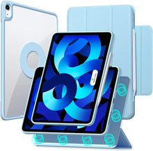 For iPad 10.2 2019 / 2020 / 2021 Trifold Magnetic Rotating Smart Case(Sky Blue)