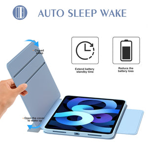 For iPad 10.2 2019 / 2020 / 2021 Trifold Magnetic Rotating Smart Case(Sky Blue)