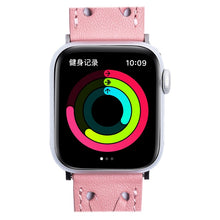 Genuine Leather Woven Watch Strap For Apple Watch Ultra 49mm / Series 8&7 45mm / SE 2&6&SE&5&4 44mm / 3&2&1 42mm(Pink)