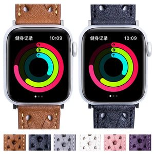 Genuine Leather Woven Watch Strap For Apple Watch Ultra 49mm / Series 8&7 45mm / SE 2&6&SE&5&4 44mm / 3&2&1 42mm(Black)