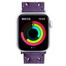 Genuine Leather Woven Watch Strap For Apple Watch Series 8&7 41mm / SE 2&6&SE&5&4 40mm / 3&2&1 38mm(Purple)