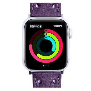 Genuine Leather Woven Watch Strap For Apple Watch Series 8&7 41mm / SE 2&6&SE&5&4 40mm / 3&2&1 38mm(Purple)