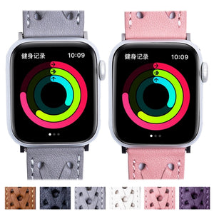 Genuine Leather Woven Watch Strap For Apple Watch Series 8&7 41mm / SE 2&6&SE&5&4 40mm / 3&2&1 38mm(Pink)