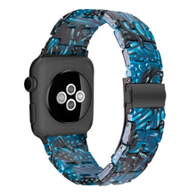 Five-bead Resin Watch Band For Apple Watch Ultra 49mm / Series 8&7 45mm / SE 2&6&SE&5&4 44mm / 3&2&1 42mm(Night Blue)