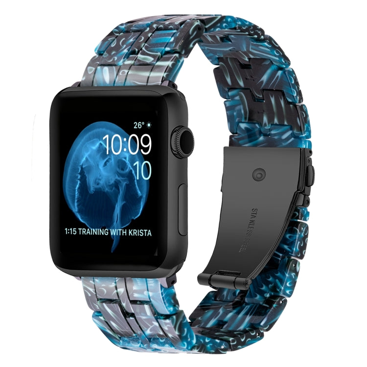 Five-bead Resin Watch Band For Apple Watch Ultra 49mm / Series 8&7 45mm / SE 2&6&SE&5&4 44mm / 3&2&1 42mm(Night Blue)