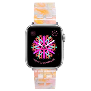 Five-bead Resin Watch Band For Apple Watch Ultra 49mm / Series 8&7 45mm / SE 2&6&SE&5&4 44mm / 3&2&1 42mm(Color Pink)