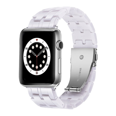 Five-bead Resin Watch Band For Apple Watch Ultra 49mm / Series 8&7 45mm / SE 2&6&SE&5&4 44mm / 3&2&1 42mm(Starlight White)