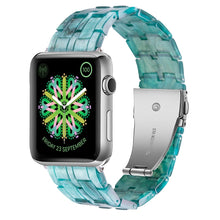 Five-bead Resin Watch Band For Apple Watch Ultra 49mm / Series 8&7 45mm / SE 2&6&SE&5&4 44mm / 3&2&1 42mm(Milky Way Green)