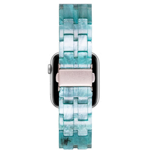 Five-bead Resin Watch Band For Apple Watch Ultra 49mm / Series 8&7 45mm / SE 2&6&SE&5&4 44mm / 3&2&1 42mm(Milky Way Green)